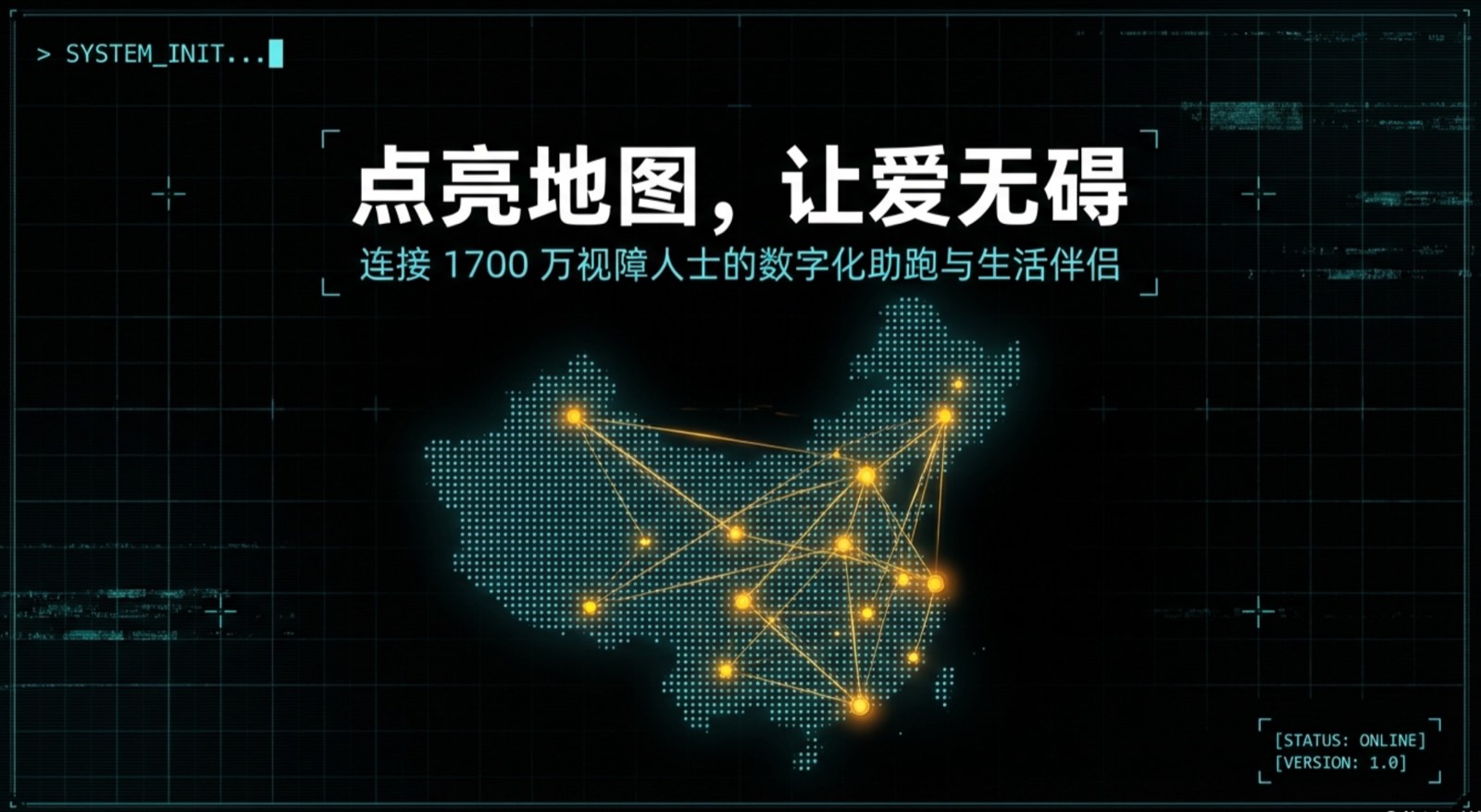 助盲跑 视障助跑平台海报:点亮地图,让爱无碍